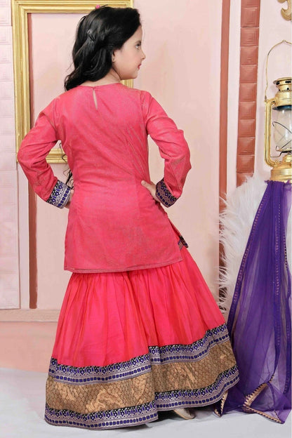 Pink Colour Shimmer Net Party Wear Sharara Suit GW1070015 A