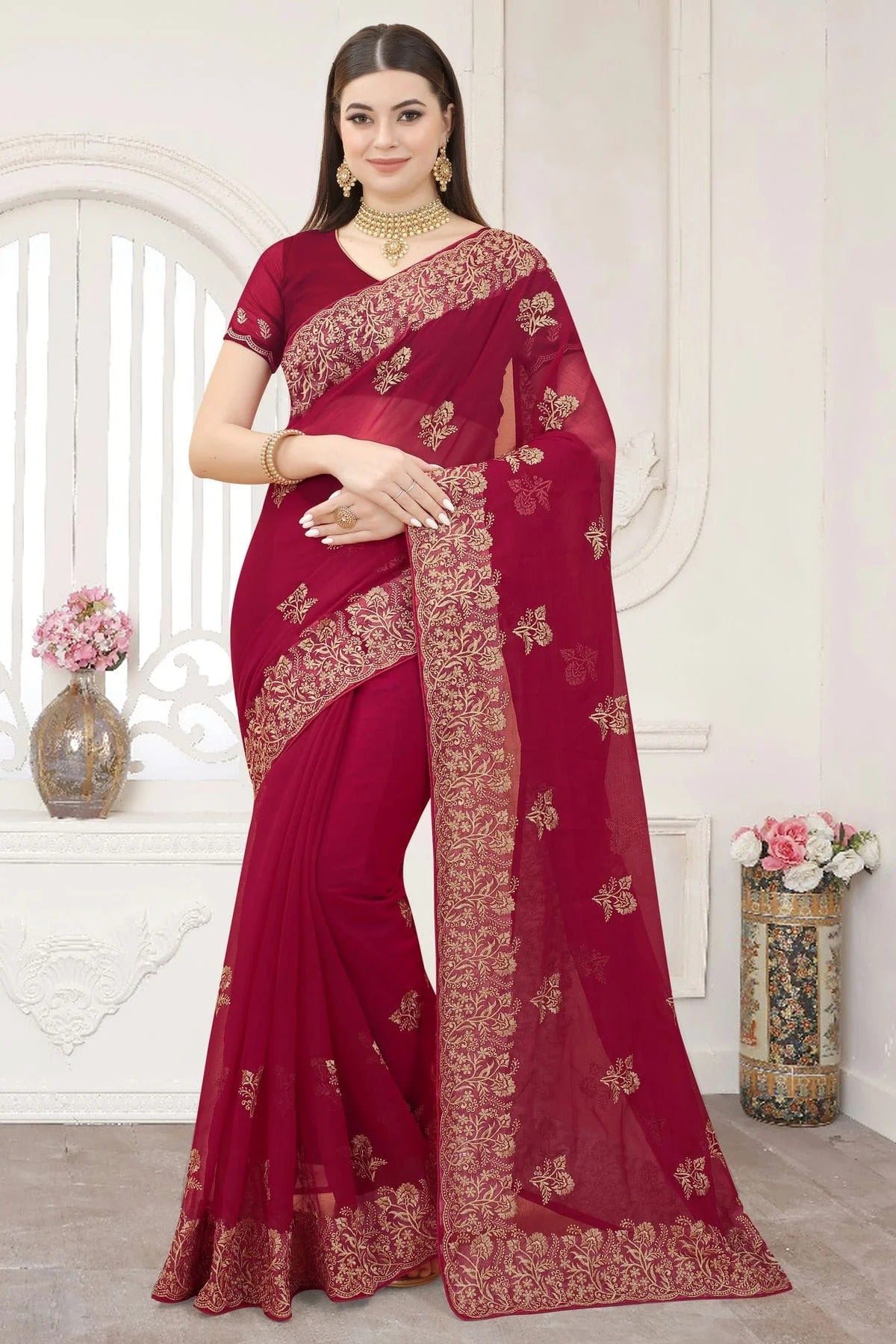 Pink Colour Silk Designer Saree LC1121302