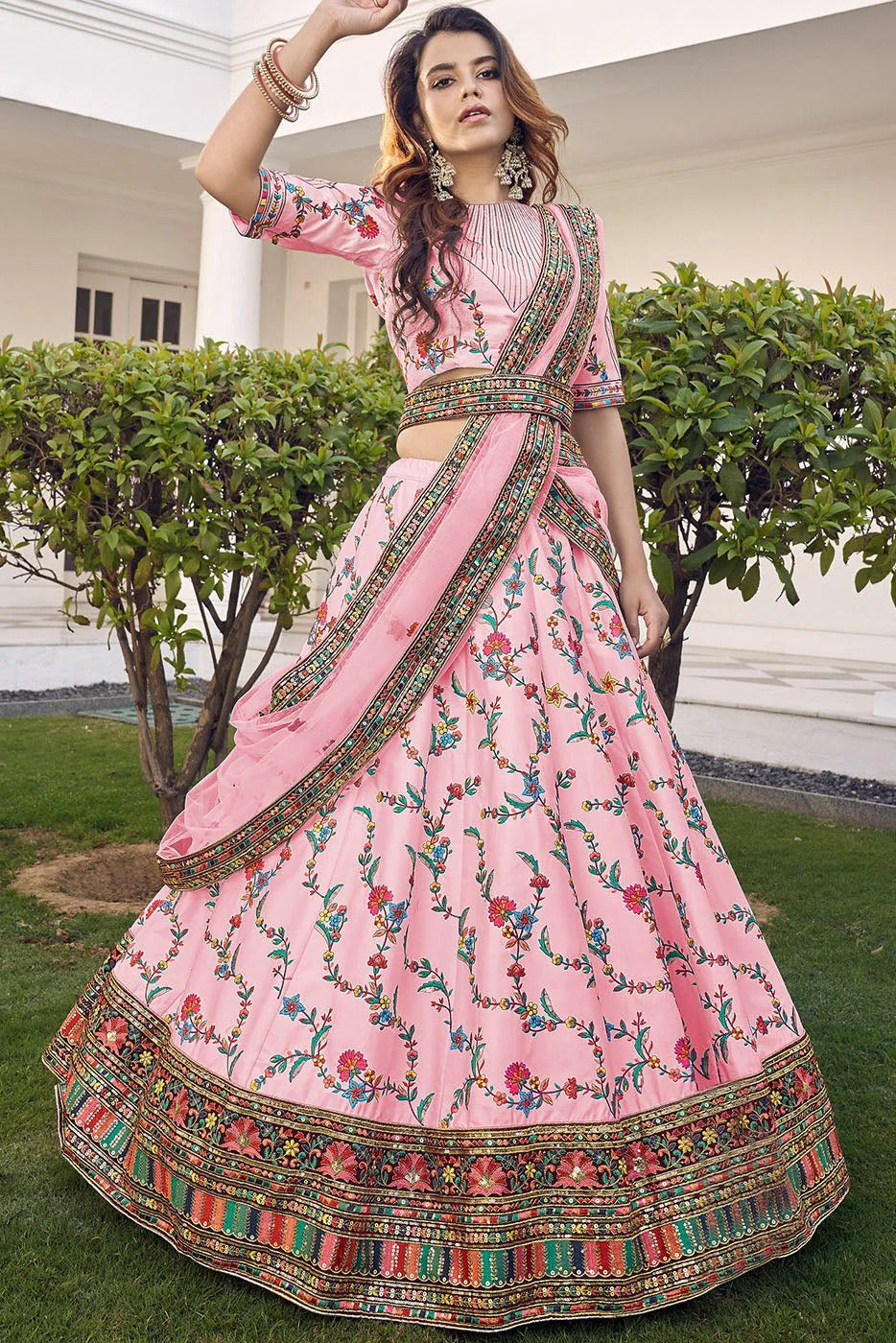 Pink Colour Silk Embroidery Lehenga Choli LC1150097 A