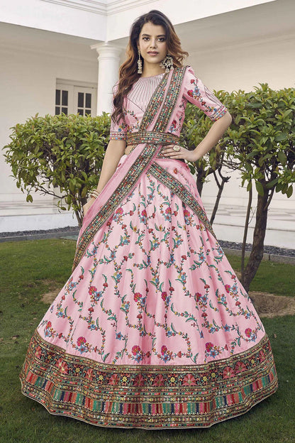 Pink Colour Silk Embroidery Lehenga Choli LC1150097