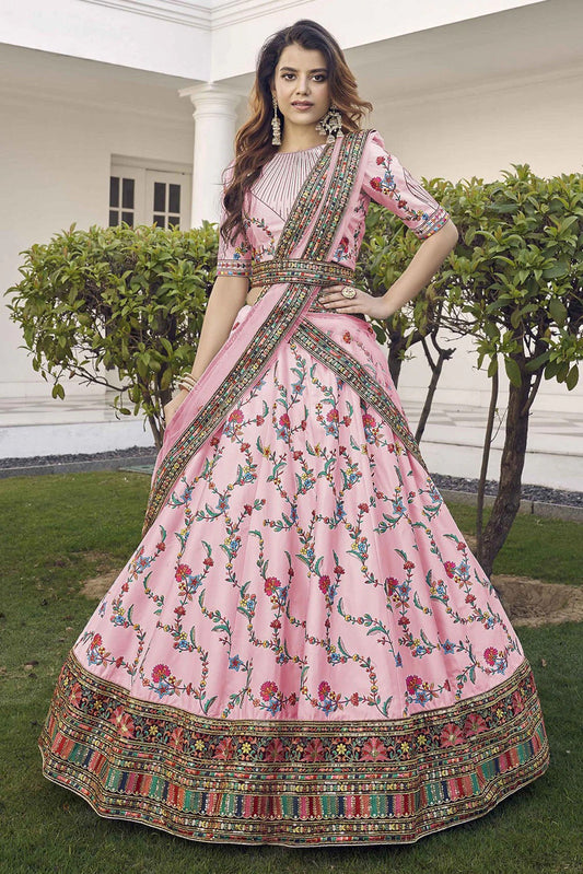 Pink Colour Silk Embroidery Lehenga Choli LC1150097