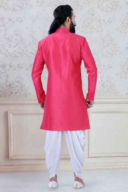 Pink Colour Silk Festival Wear Dhoti Sherwani SH1130002 A