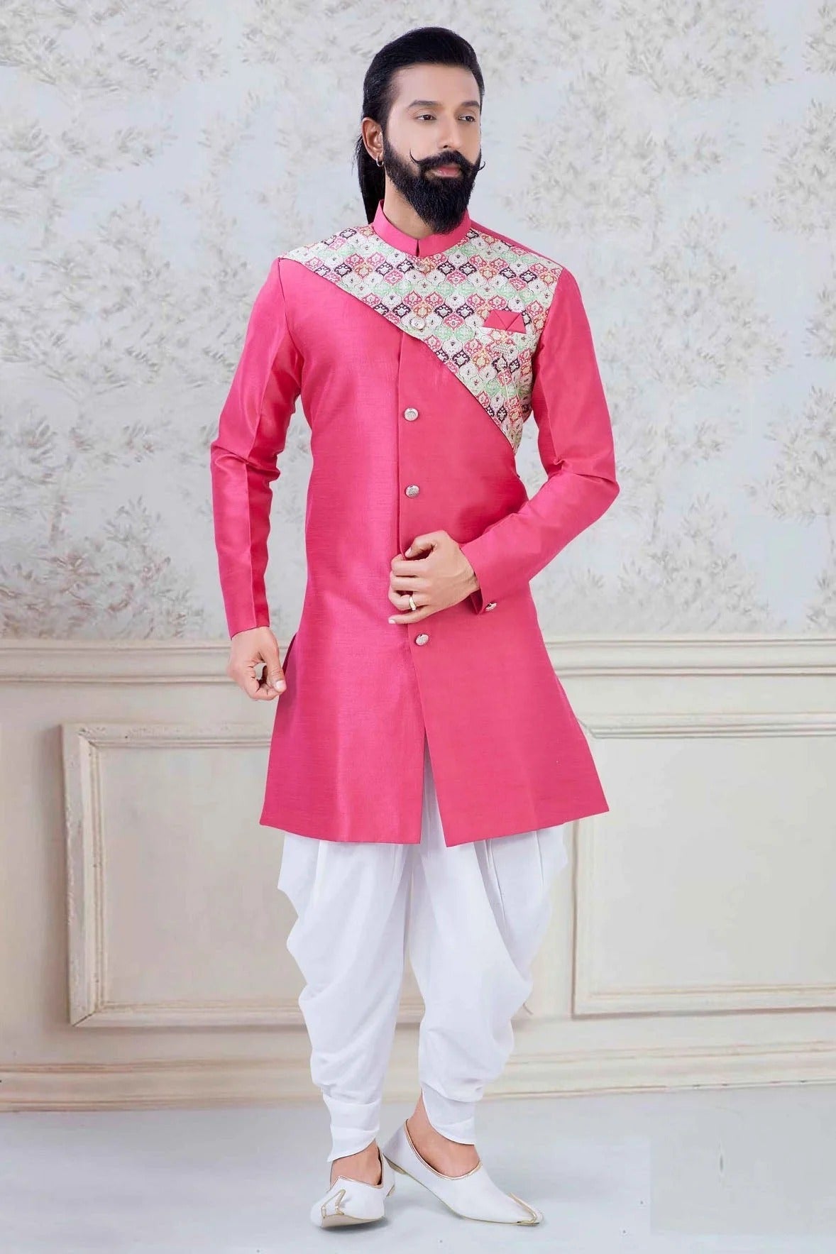 Pink Colour Silk Festival Wear Dhoti Sherwani SH1130002