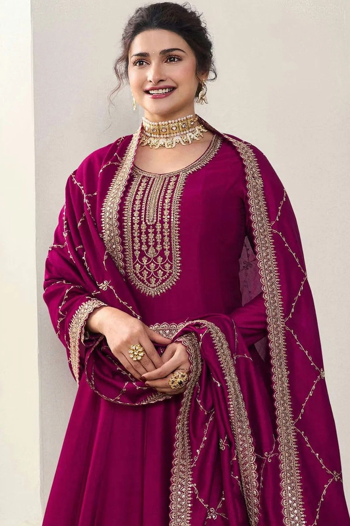 Pink Colour Silk Georgette Anarkali Suit SM1110667 A