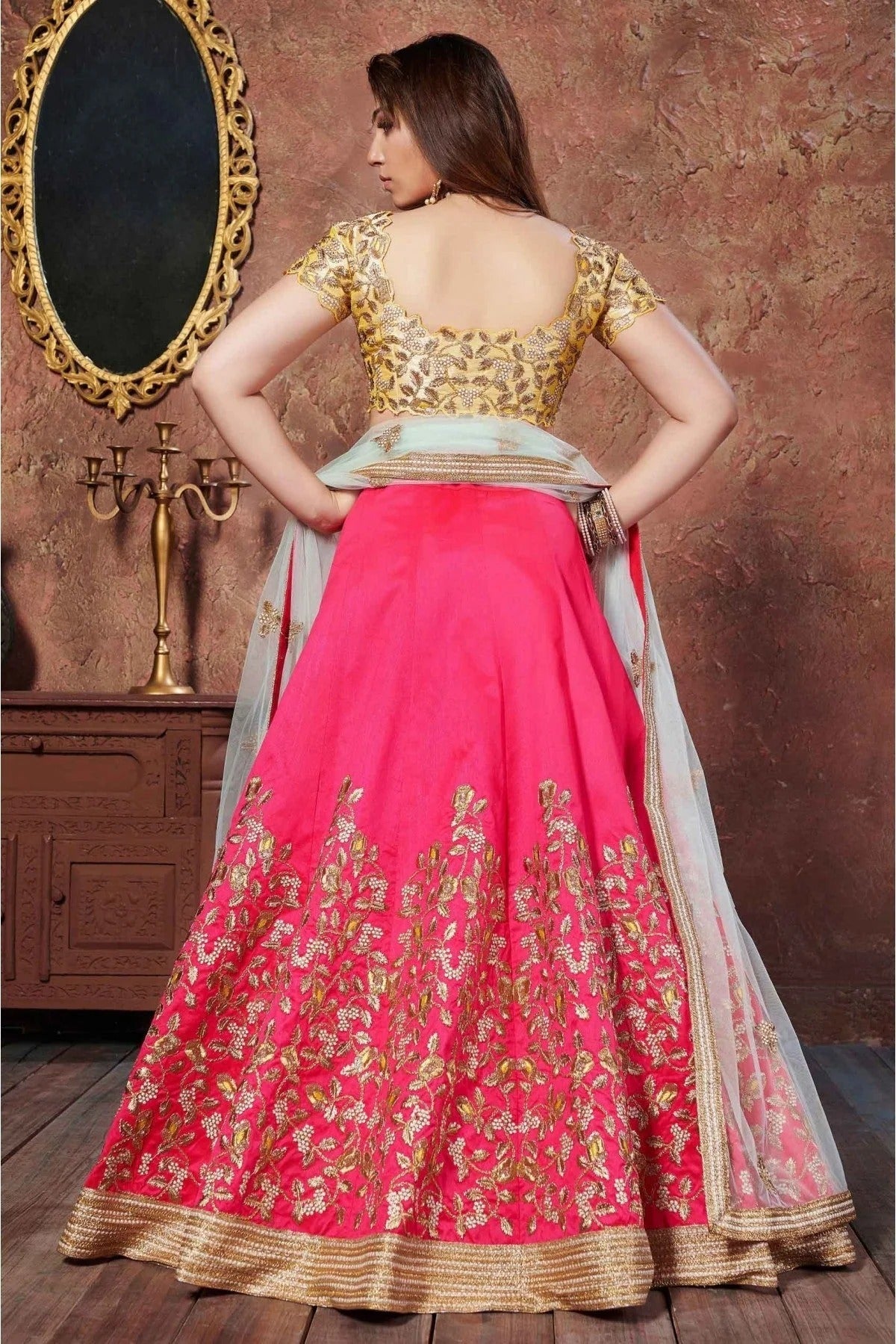 Pink Colour Silk Lehenga Choli LC1010045 A