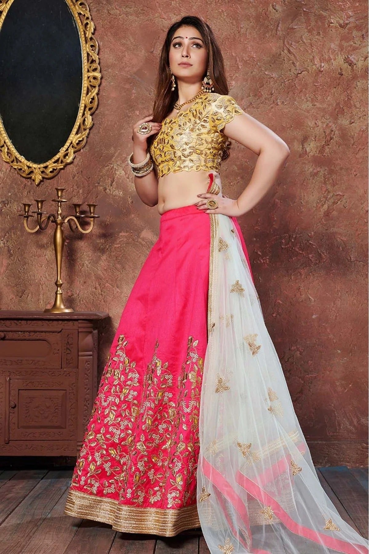 Pink Colour Silk Lehenga Choli LC1010045 B