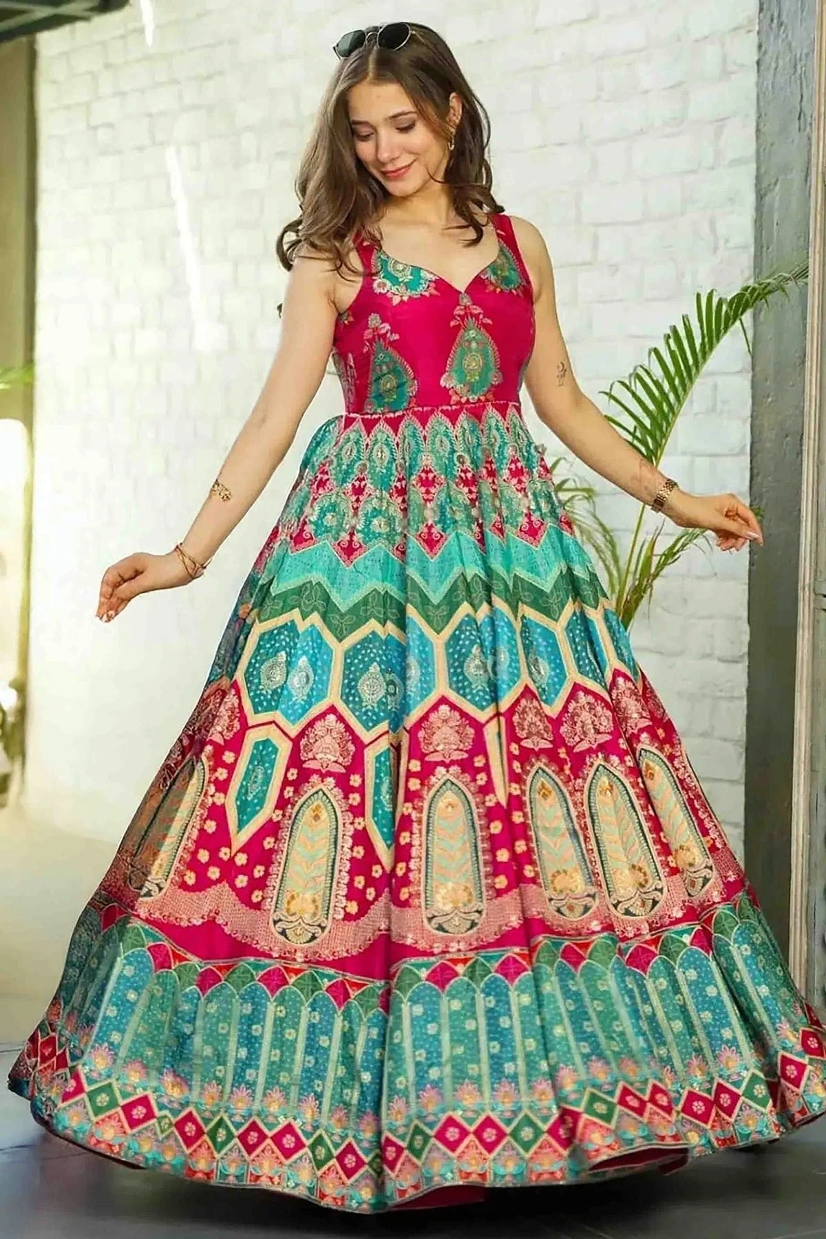Pink Colour Silk Stitched Gown GW1113004 A