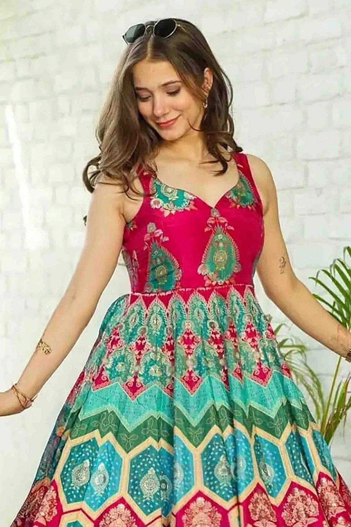 Pink Colour Silk Stitched Gown GW1113004 B