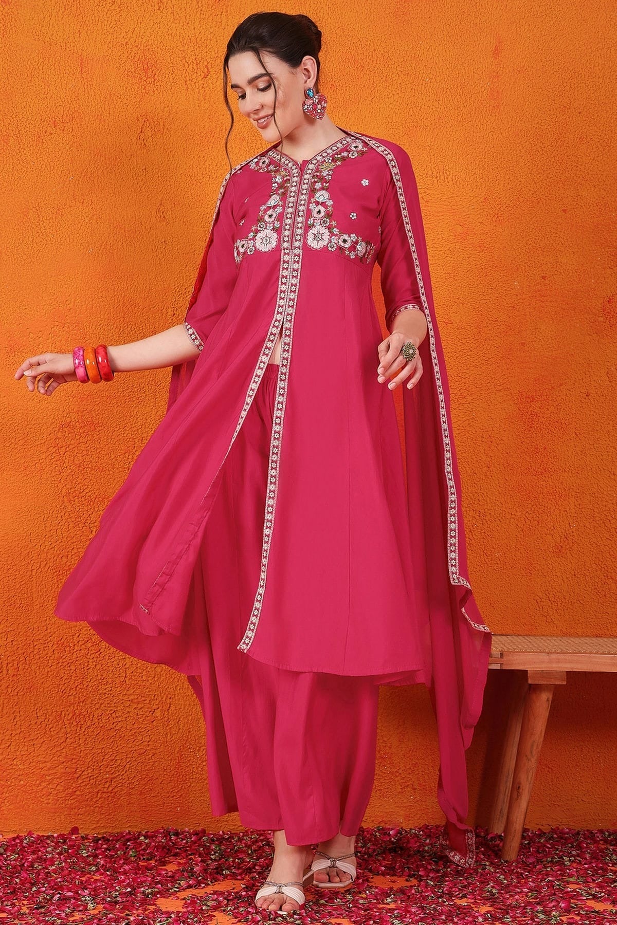 Pink Colour Silk Stitched Salwar Suit SS1111410