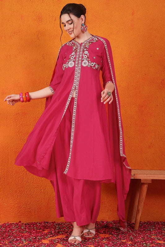 Pink Colour Silk Stitched Salwar Suit SS1111410