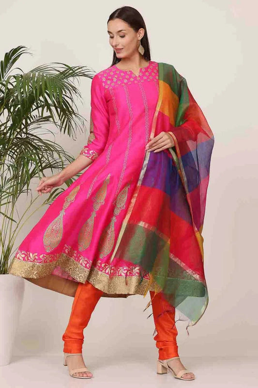 Pink Colour Silk Stitched Suit SS1112906