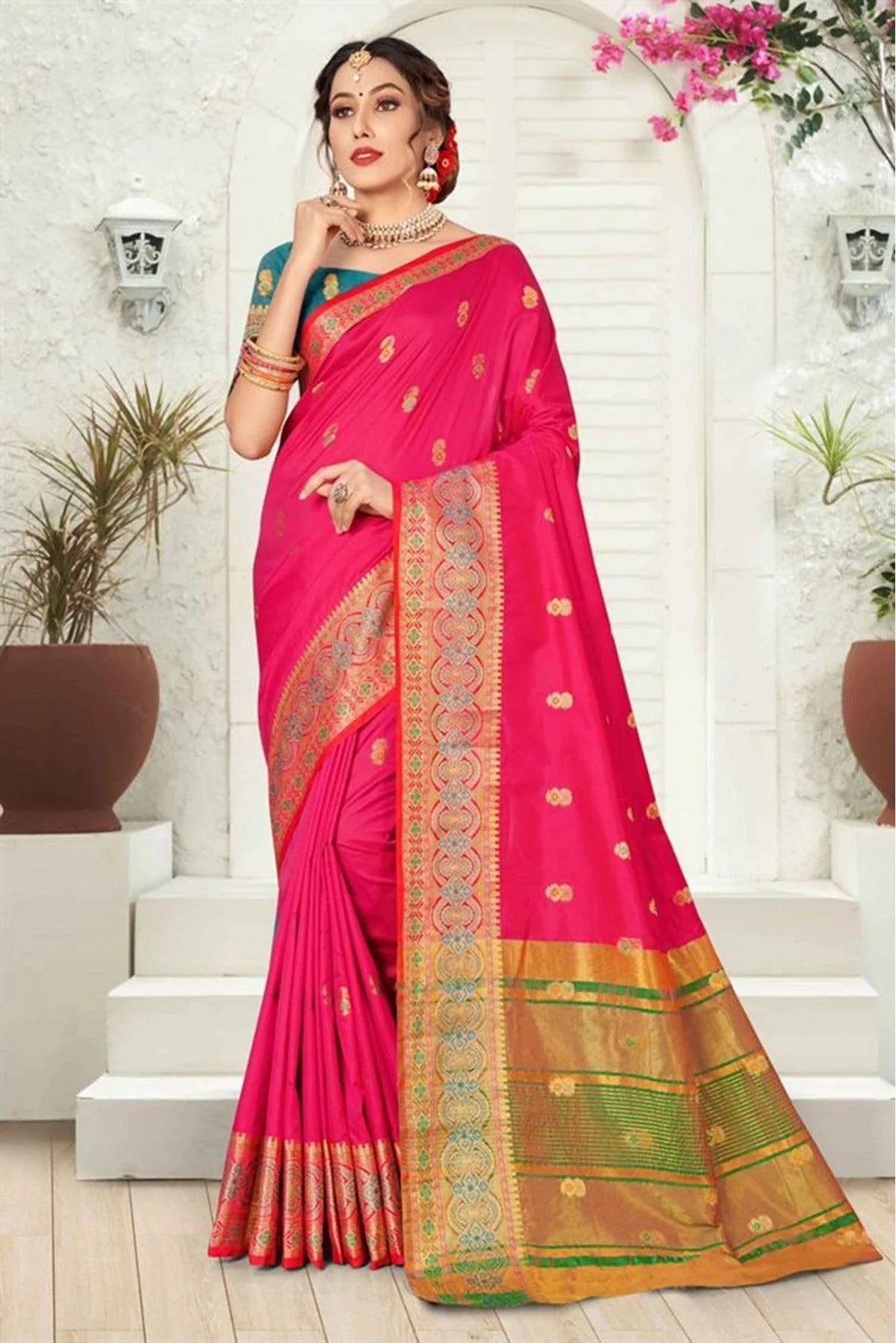 Pink Colour Silk Woven Saree SD1100709