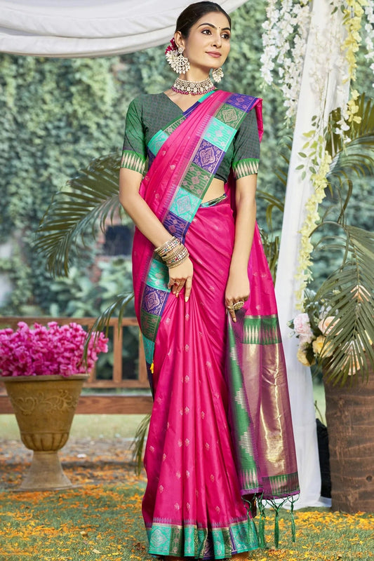 Pink Colour Silk Woven Work Traditional Saree SD1102804