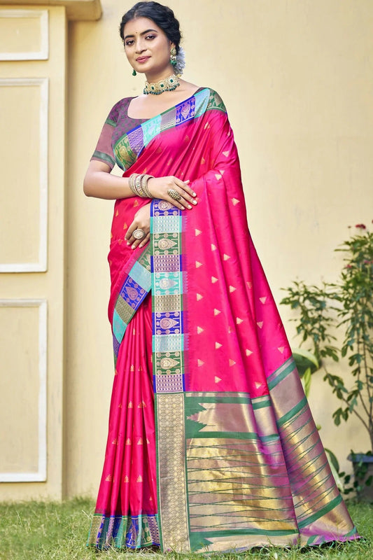 Pink Colour Silk Woven Work Traditional Saree SD1102845
