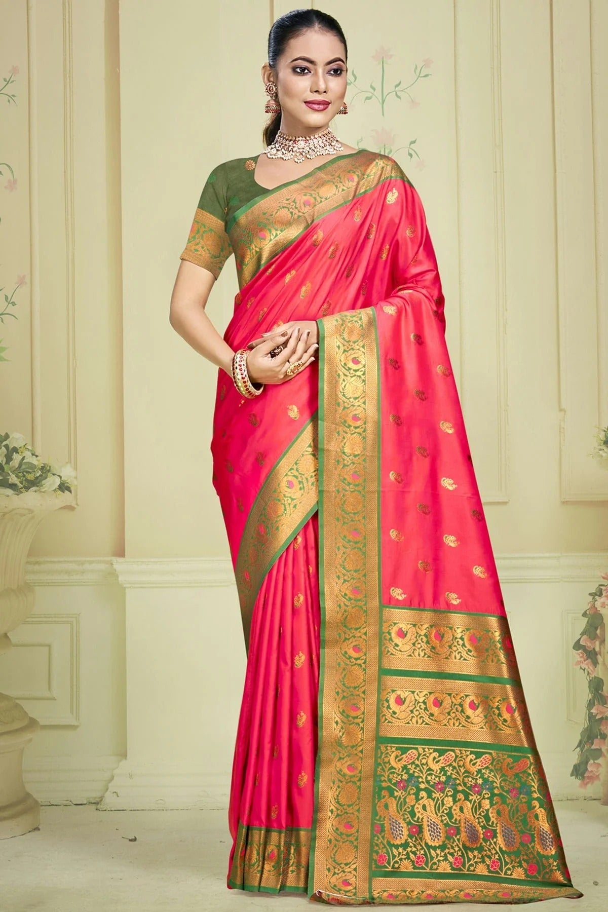 Pink Colour Silk Woven Work Traditional Saree SD1102900
