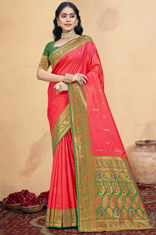 Pink Colour Silk Woven Work Traditional Saree SD1102953