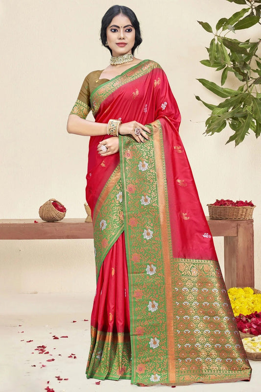 Pink Colour Silk Woven Work Traditional Saree SD1102960