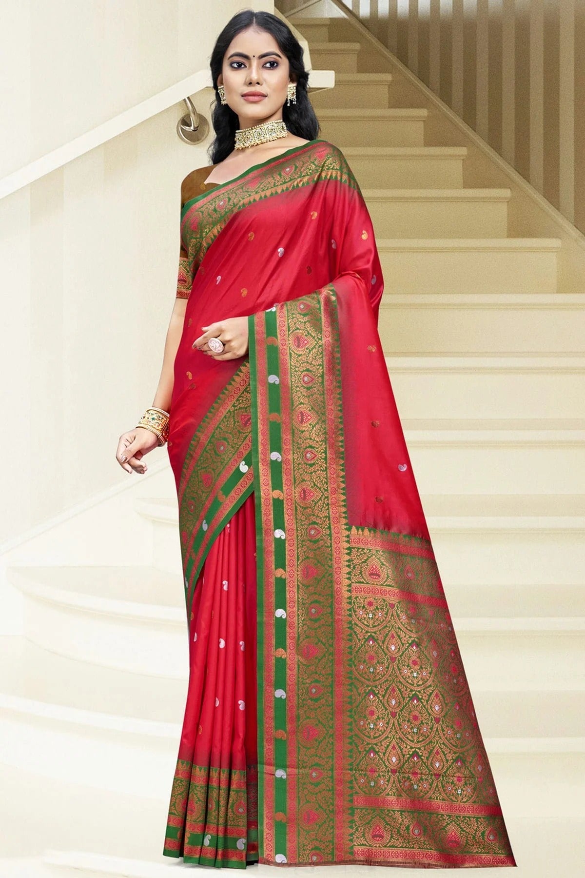 Pink Colour Silk Woven Work Traditional Saree SD1102975