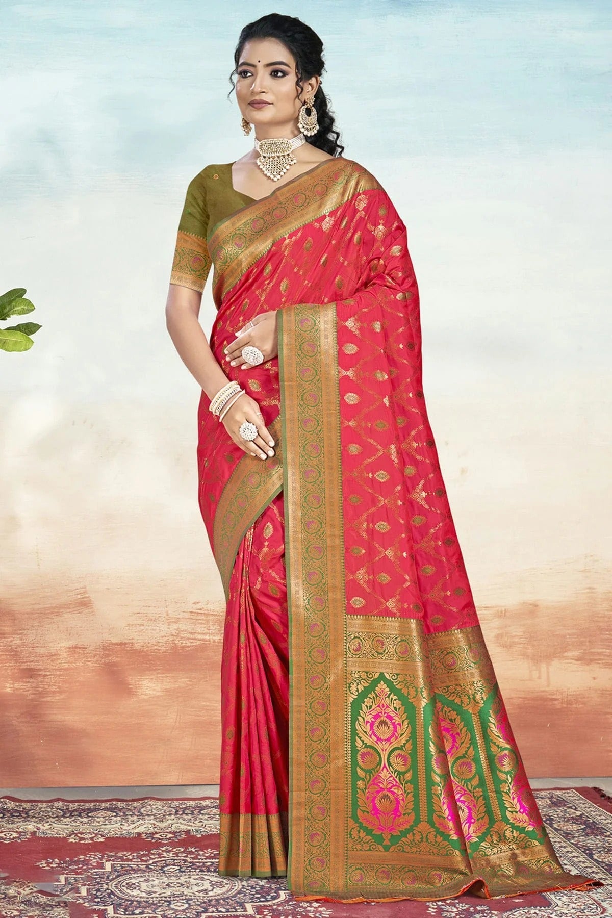 Pink Colour Silk Woven Work Traditional Saree SD1103036