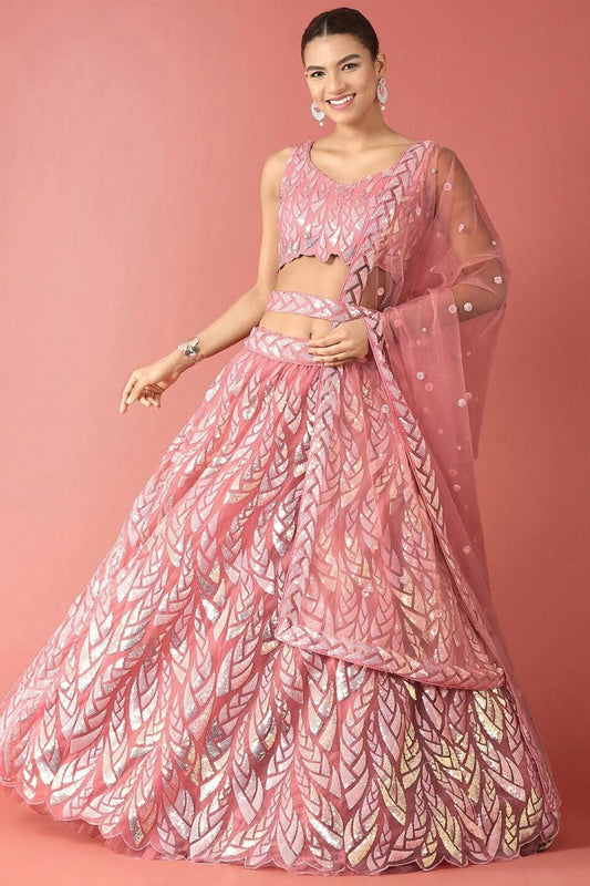 Pink Colour Soft Net Lehenga Choli LC1010301