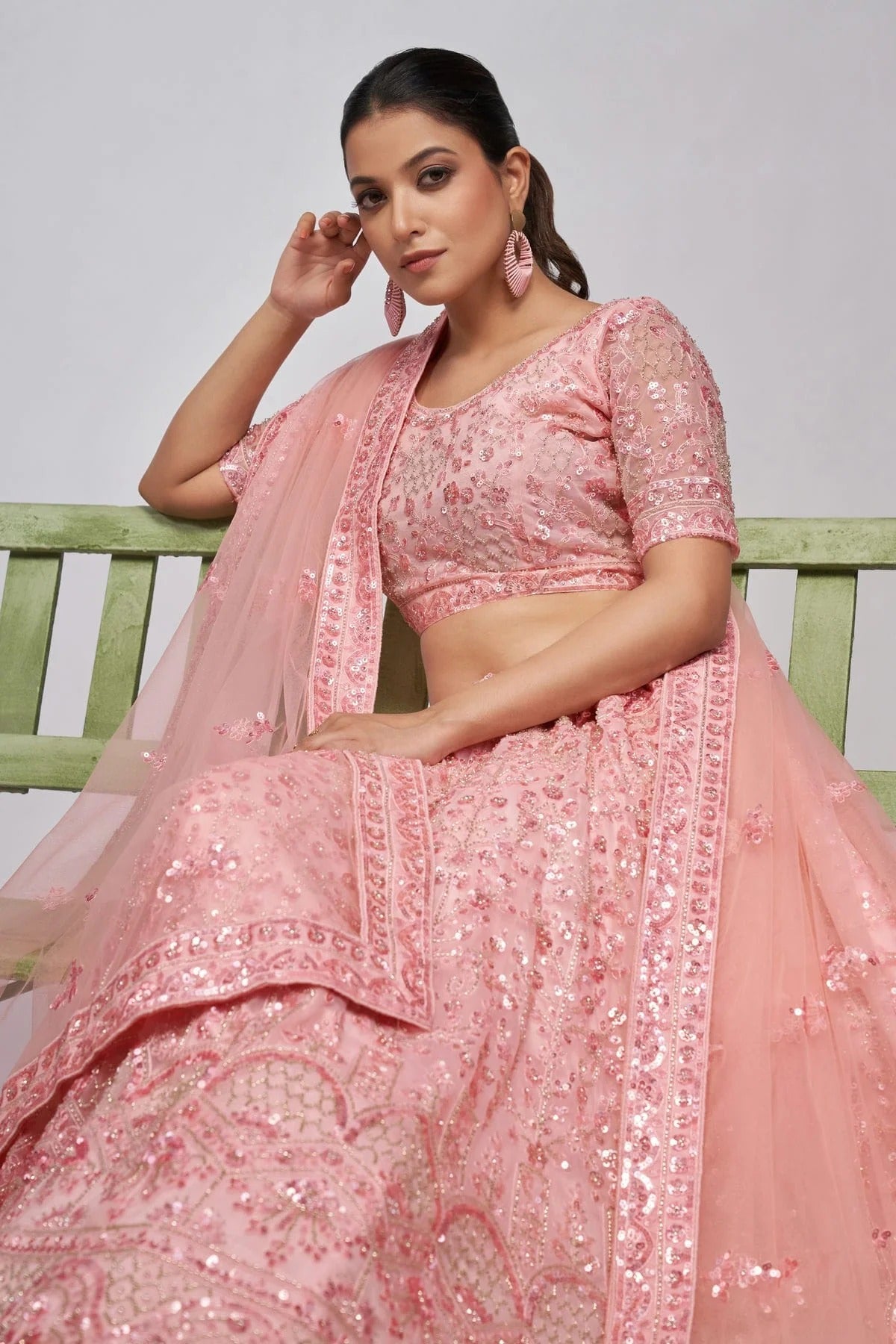 Pink Colour Soft Net Lehenga Choli LC1030007 A