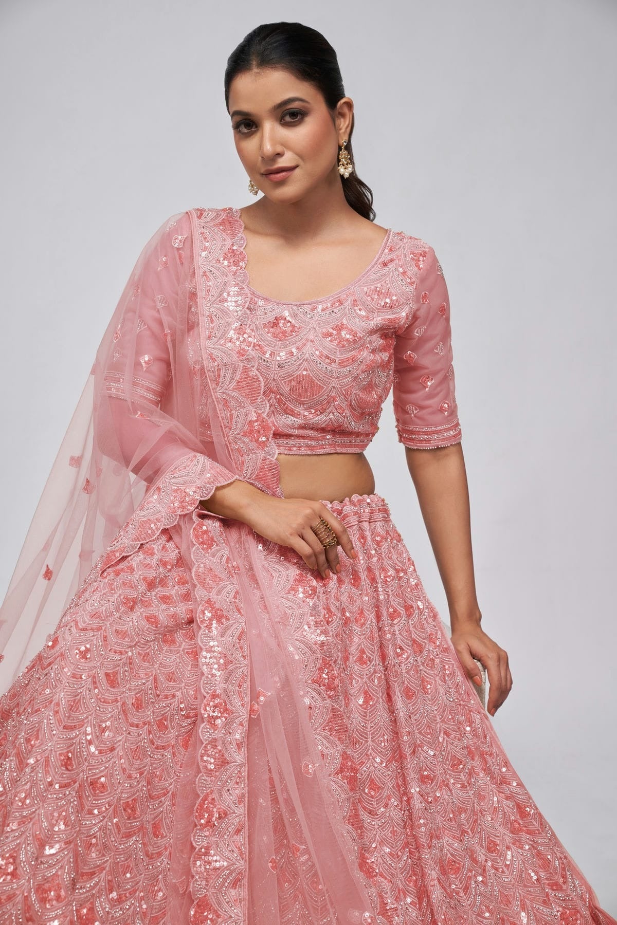 Pink Colour Soft Net Lehenga Choli LC1030018 A