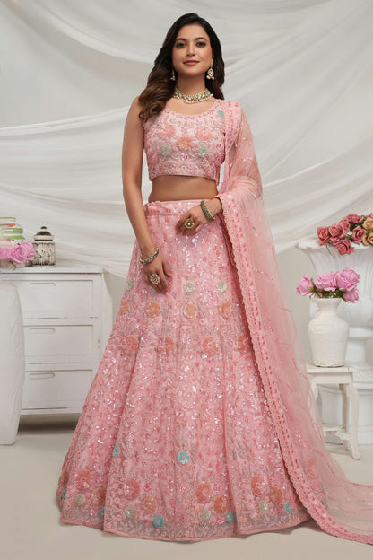 Pink Colour Soft Net Lehenga Choli LC1030019