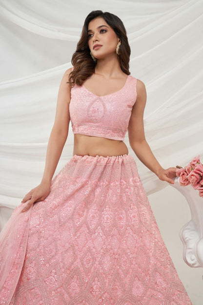 Pink Colour Soft Net Lehenga Choli LC1030024 A