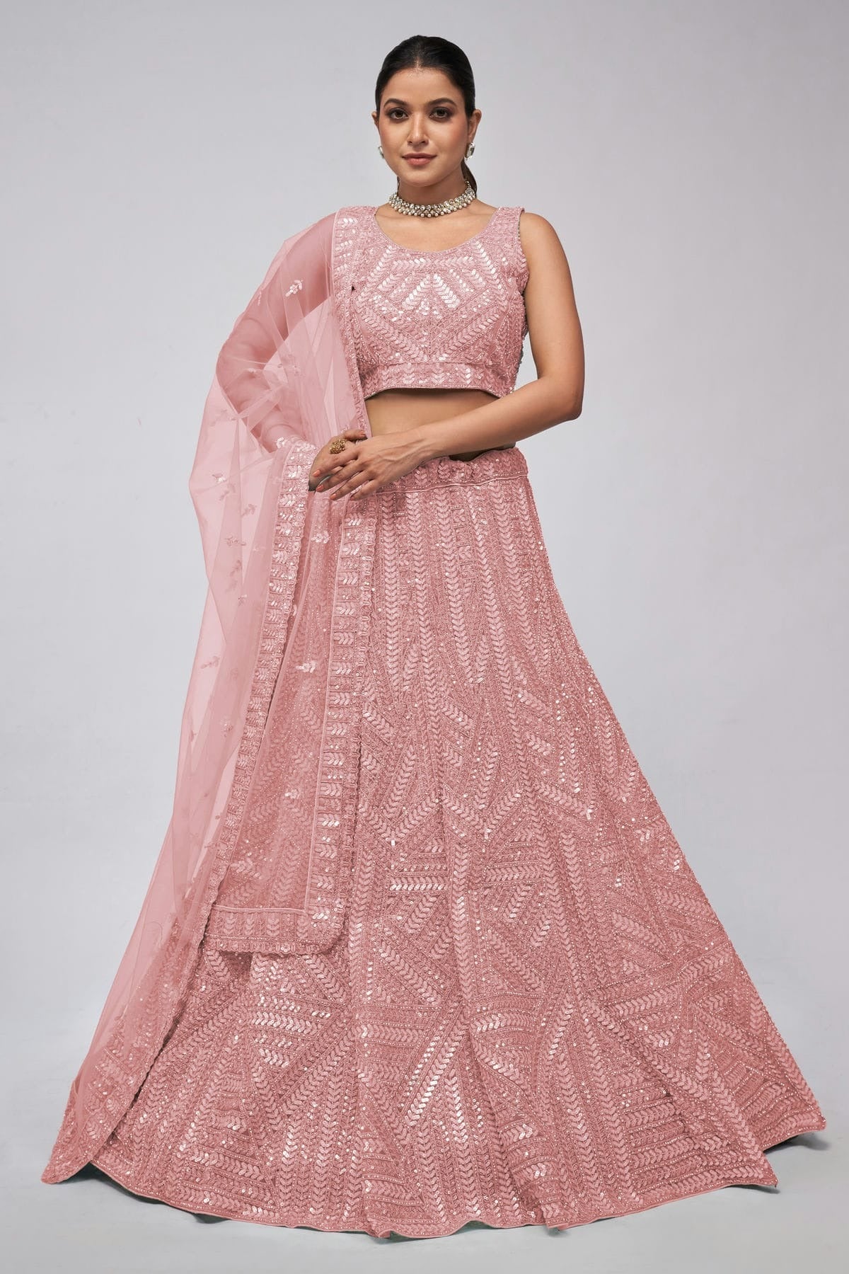 Pink Colour Soft Net Lehenga Choli LC1030035