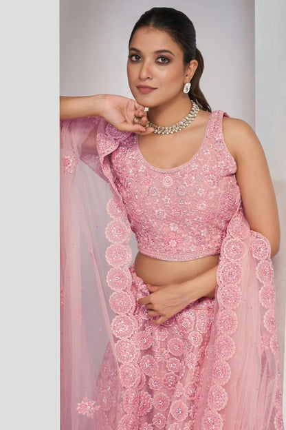 Pink Colour Soft Net Lehenga Choli LC1030053 A