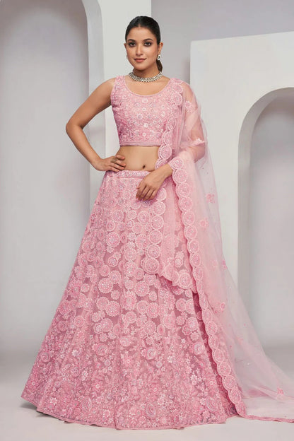 Pink Colour Soft Net Lehenga Choli LC1030053