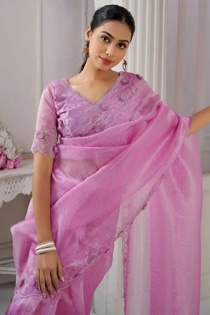 Pink Colour Soft Organza Designer Saree SD1121878 A