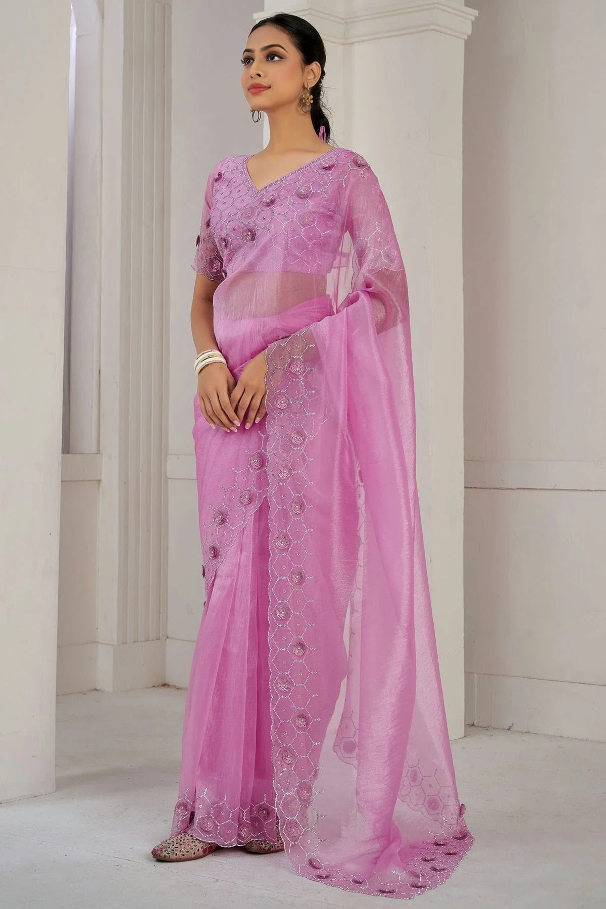 Pink Colour Soft Organza Designer Saree SD1121878