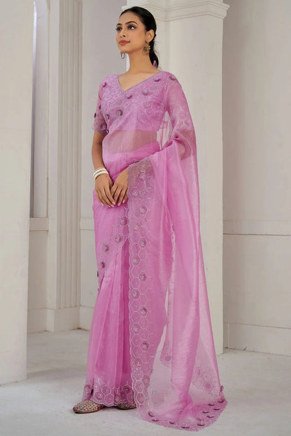Pink Colour Soft Organza Designer Saree SD1121878