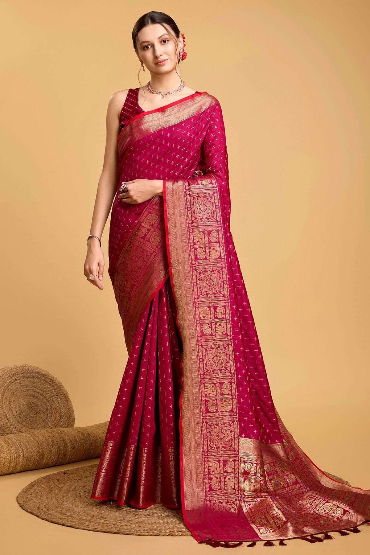 Pink Colour Soft Silk Saree SD1110059