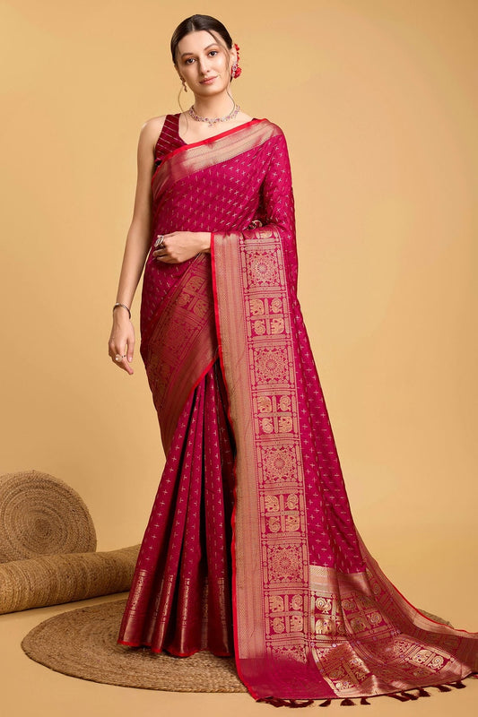 Pink Colour Soft Silk Saree SD1110059