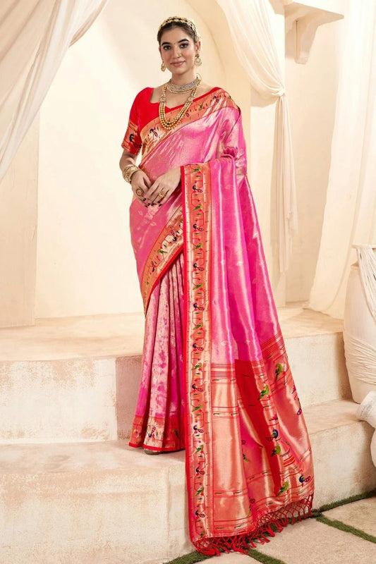 Pink Colour Soft Tissue Silk Saree SD1110133