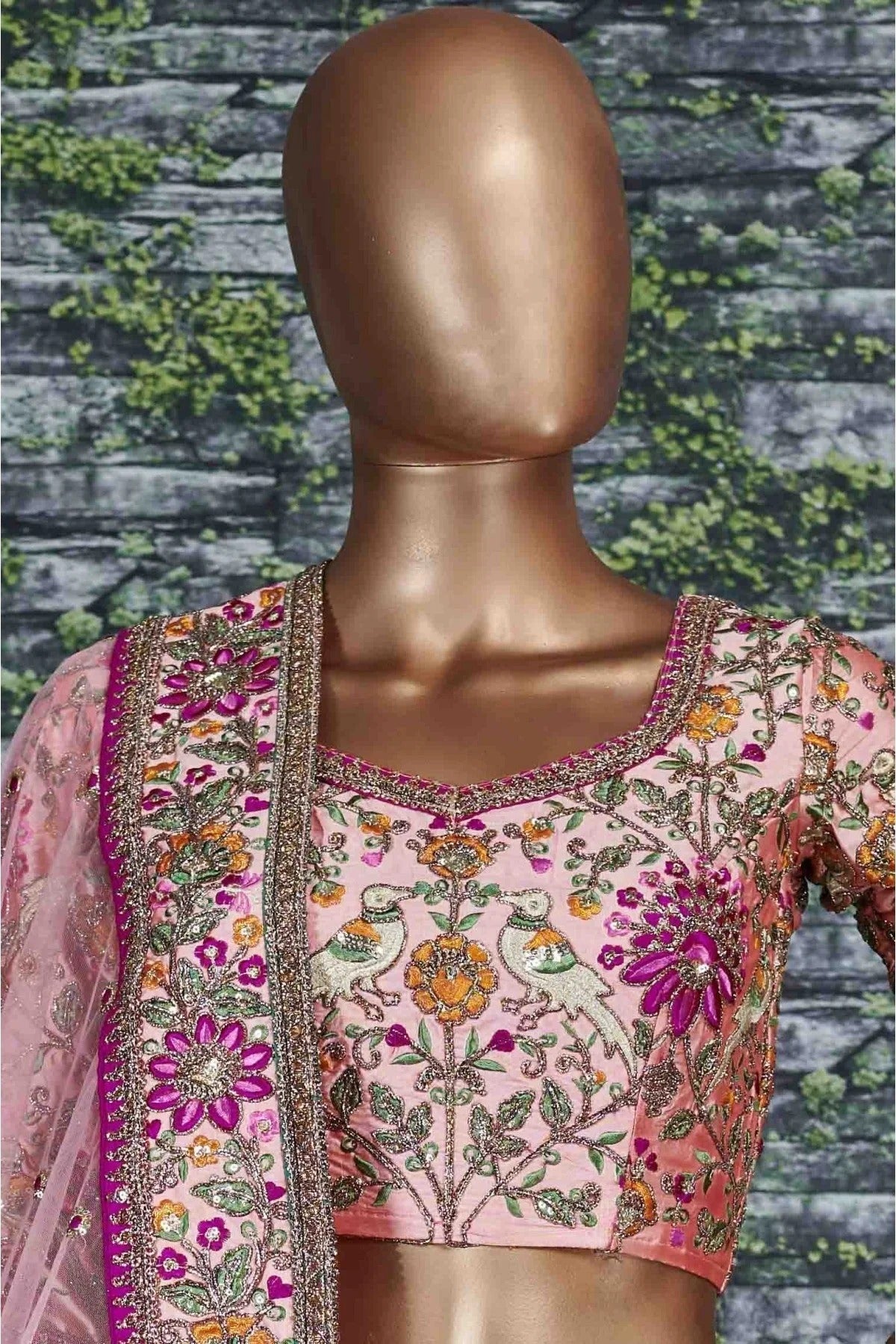 Pink Colour Taffeta Silk Lehenga Choli LC1010028 C