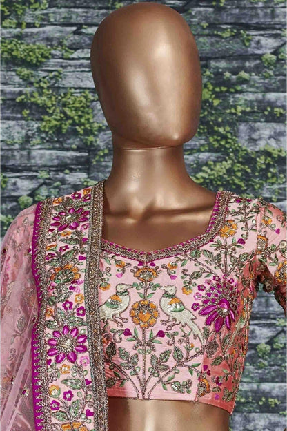 Pink Colour Taffeta Silk Lehenga Choli LC1010028 C