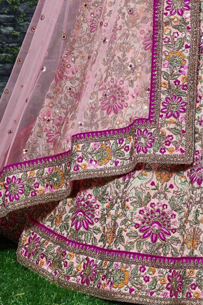 Pink Colour Taffeta Silk Lehenga Choli LC1010028 D