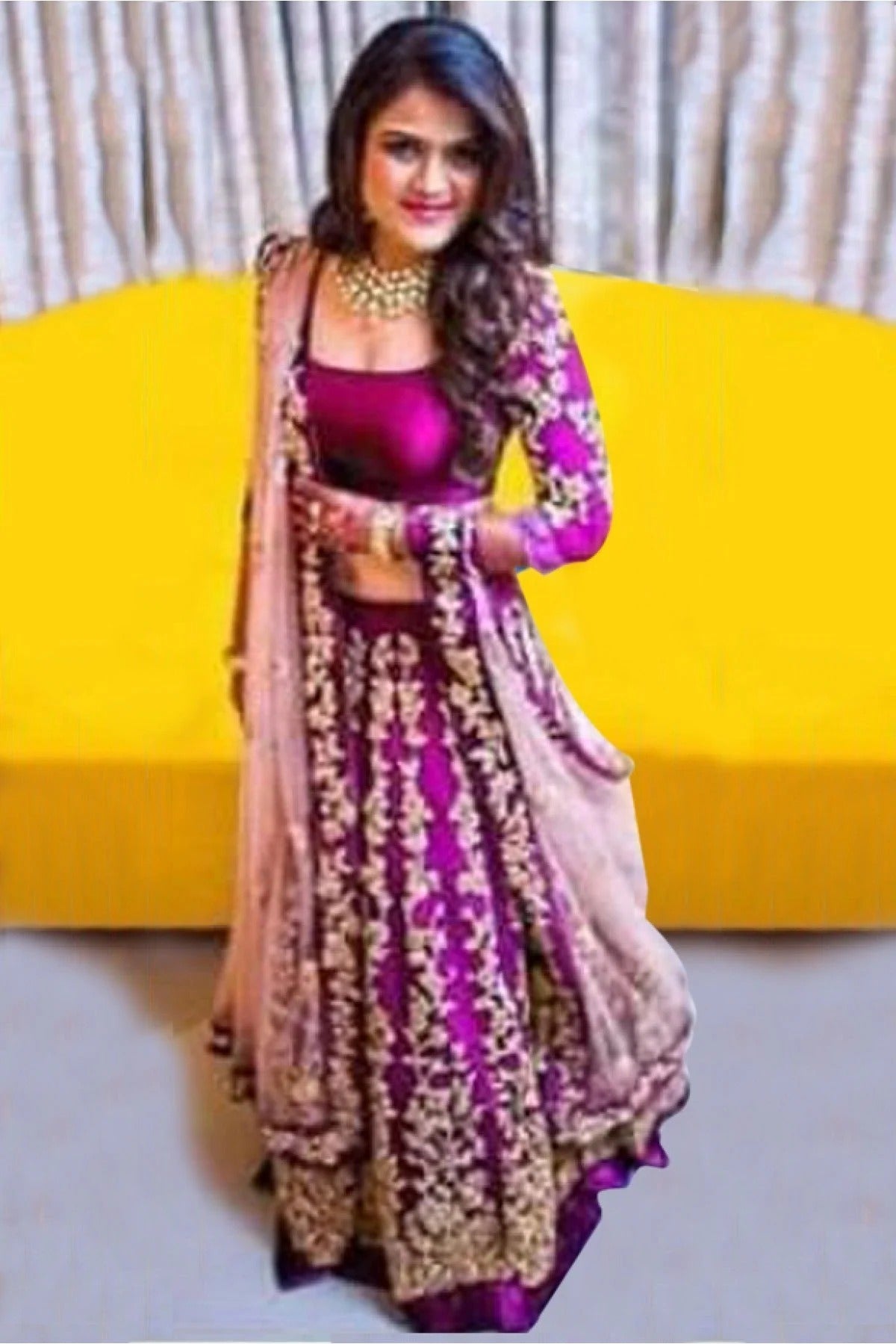 Pink Colour Taffeta Silk Lehenga Choli LC1020004