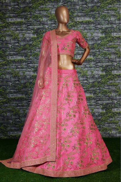 Pink Colour Thai Silk Lehenga Choli LC1010058 A