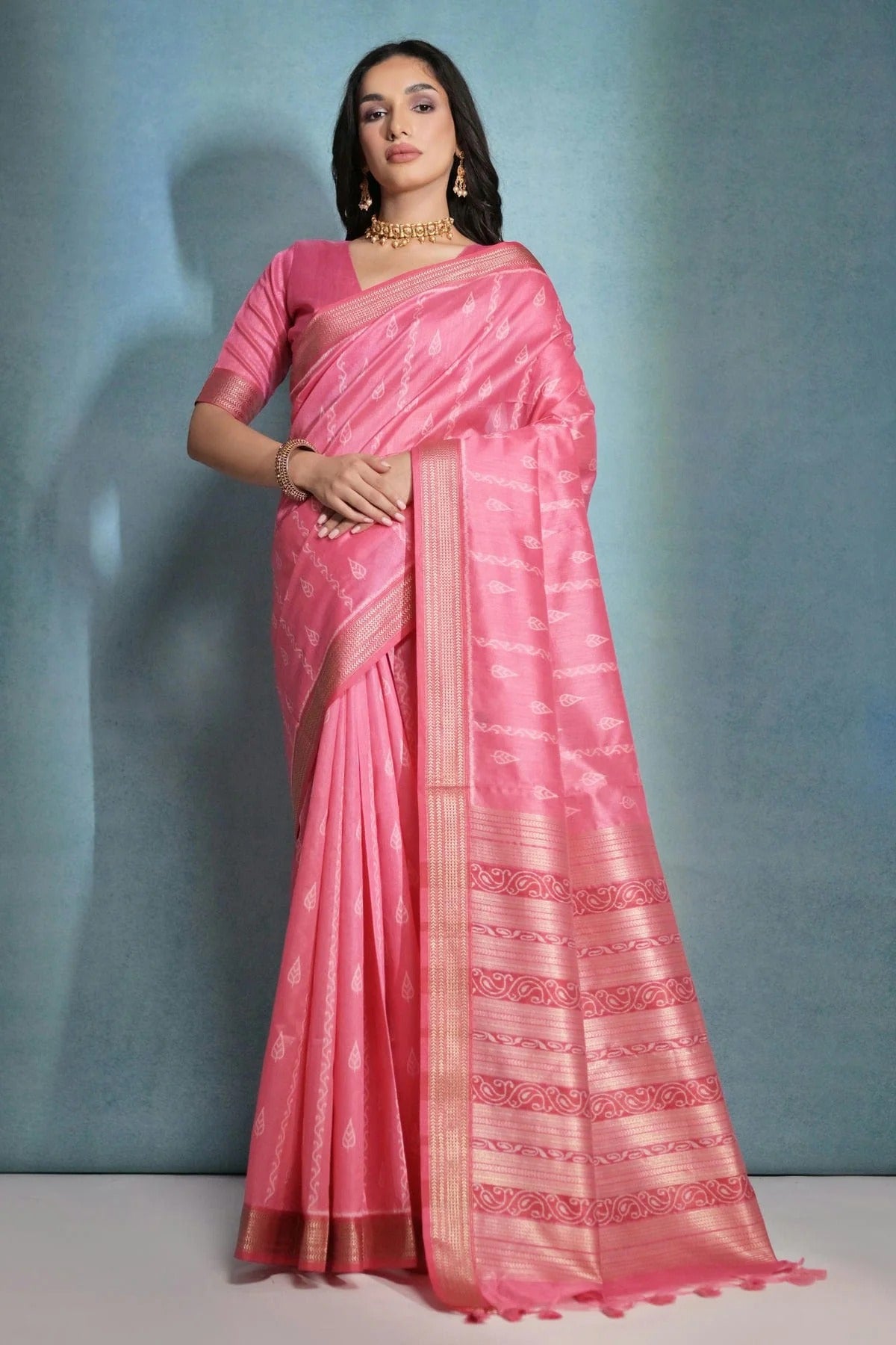 Pink Colour Tussar Silk Saree SD1110174