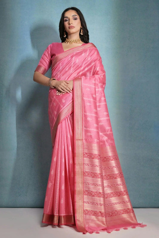 Pink Colour Tussar Silk Saree SD1110174