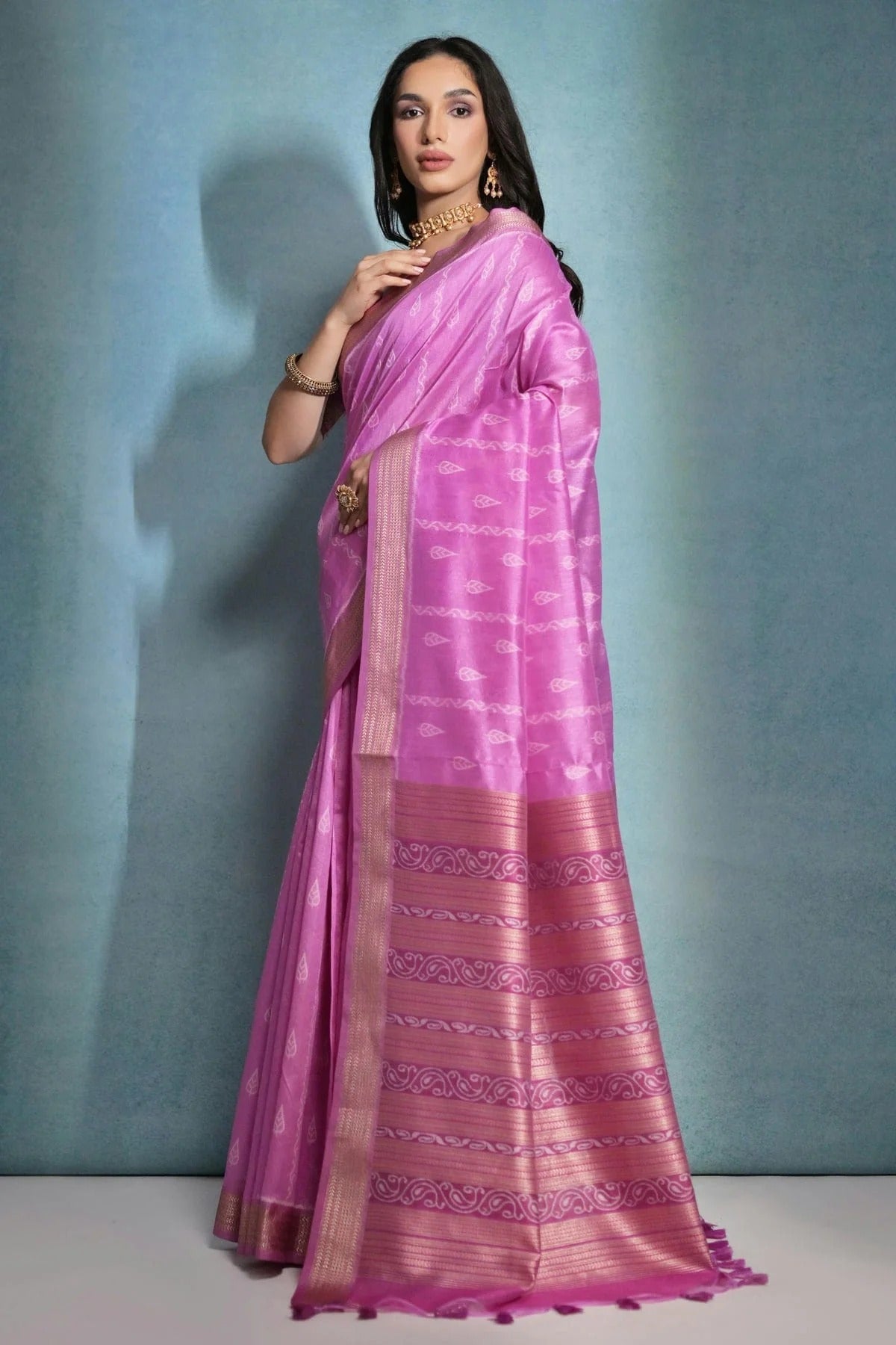 Pink Colour Tussar Silk Saree SD1110177 A