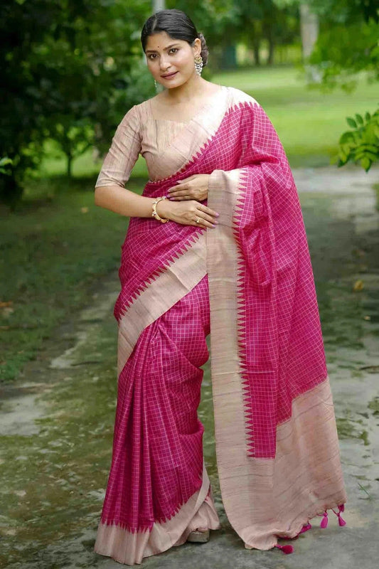 Pink Colour Tussar Silk Traditional Saree SD1260071