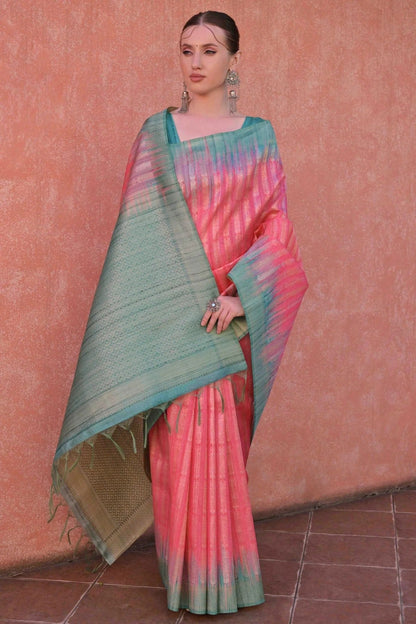 Pink Colour Tussar Silk Traditional Saree SD1260077 A