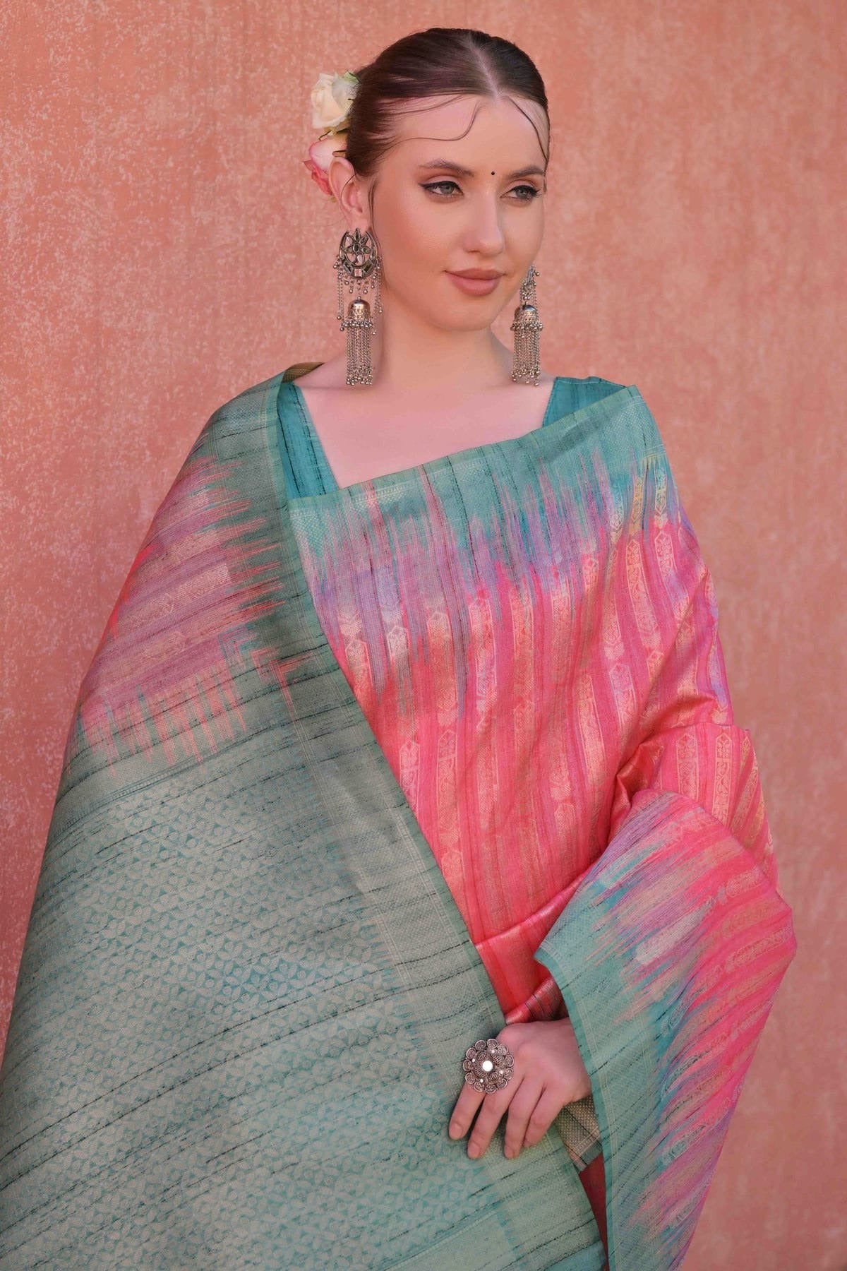 Pink Colour Tussar Silk Traditional Saree SD1260077 B