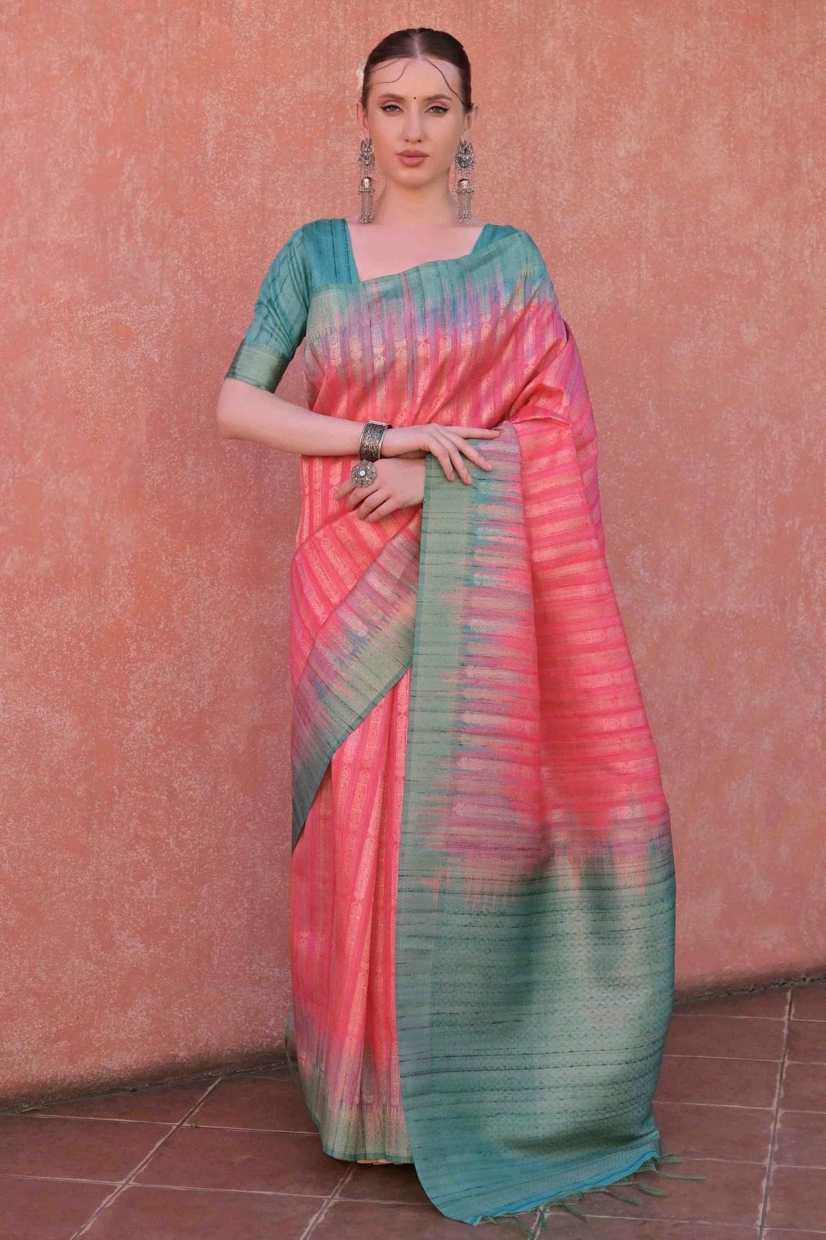 Pink Colour Tussar Silk Traditional Saree SD1260077