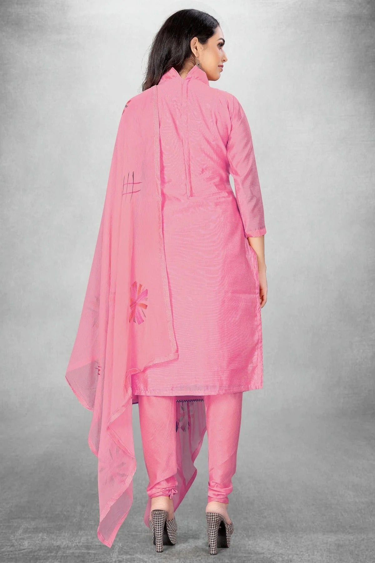 Pink Colour Unstitched Modal Cotton Churidar Suit US1160794 A